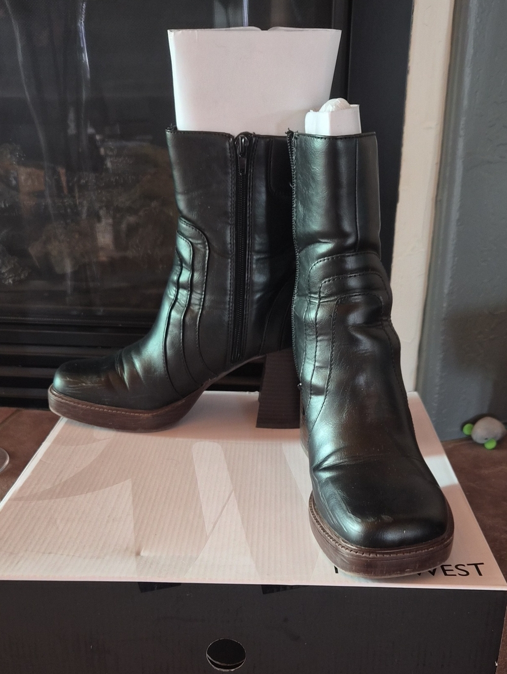 Nine West Dalora3 Classic Faux Black Leather Women’s Ankle Boots